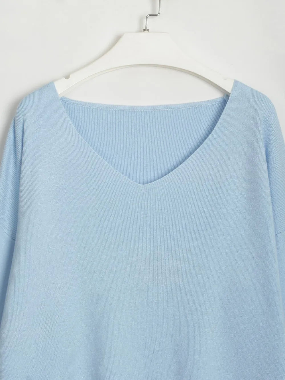 Casual V-neck Knitted Two Piece Pant Set