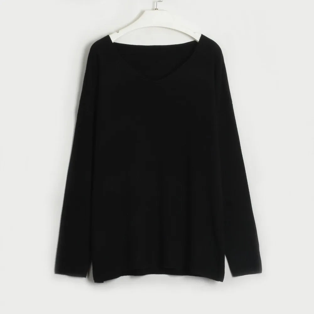 Casual V-neck Knitted Two Piece Pant Set