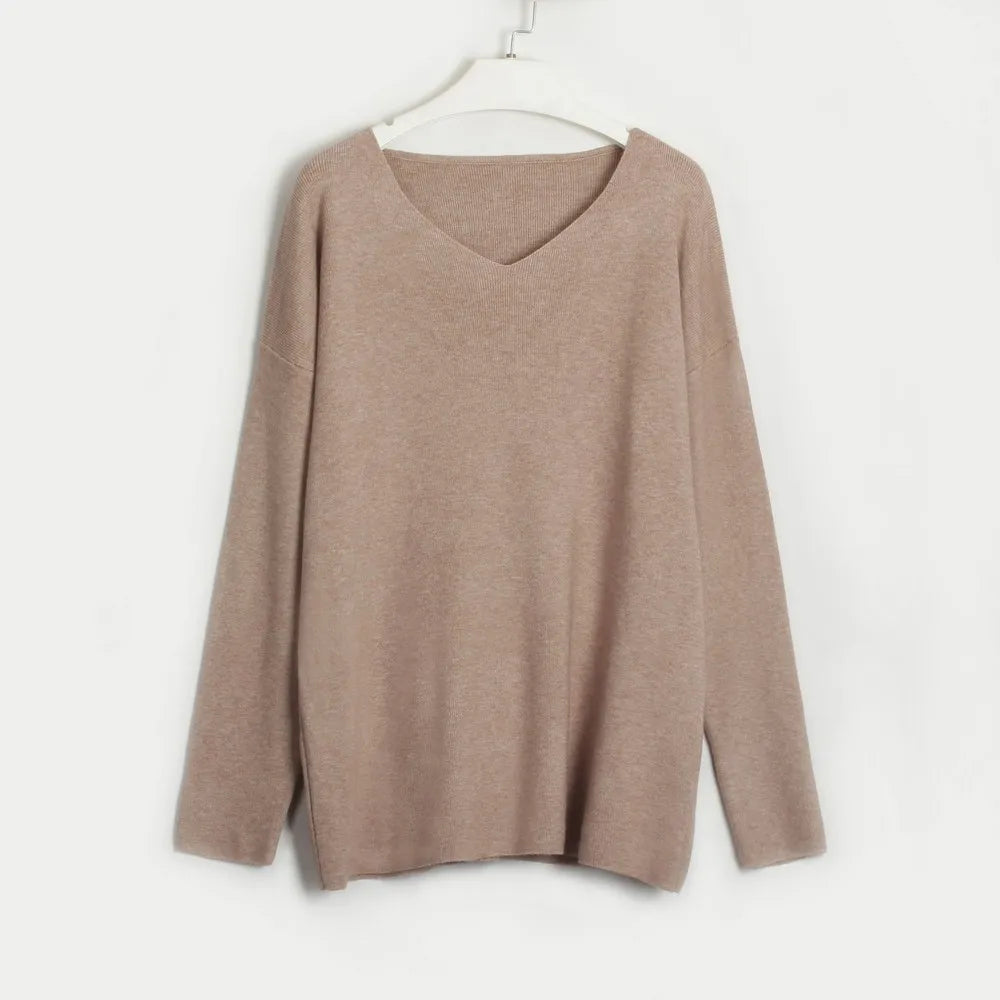 Casual V-neck Knitted Two Piece Pant Set
