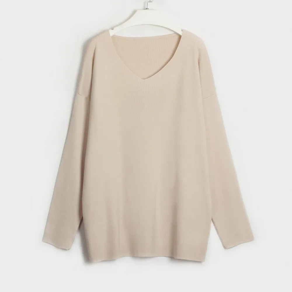 Casual V-neck Knitted Two Piece Pant Set