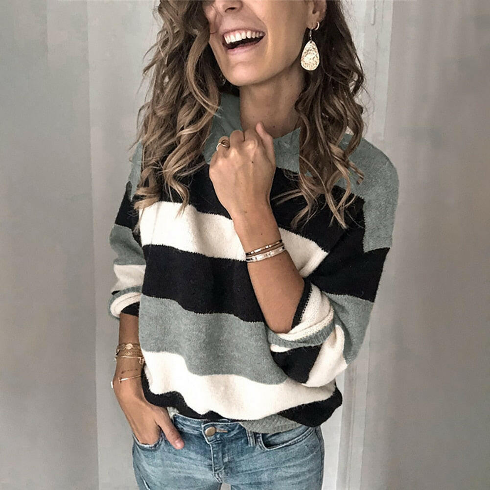 2023 Fall Casual Long Sleeve Pullover Knitted Sweater |