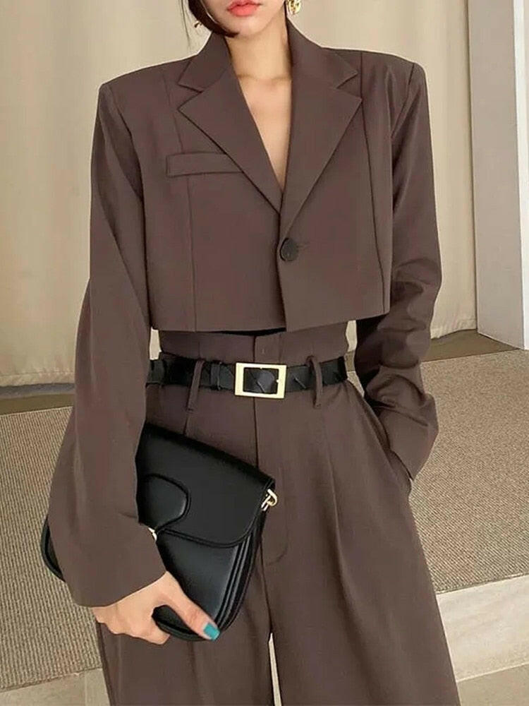 Two Piece High Waist Wide Leg Long Pant Set