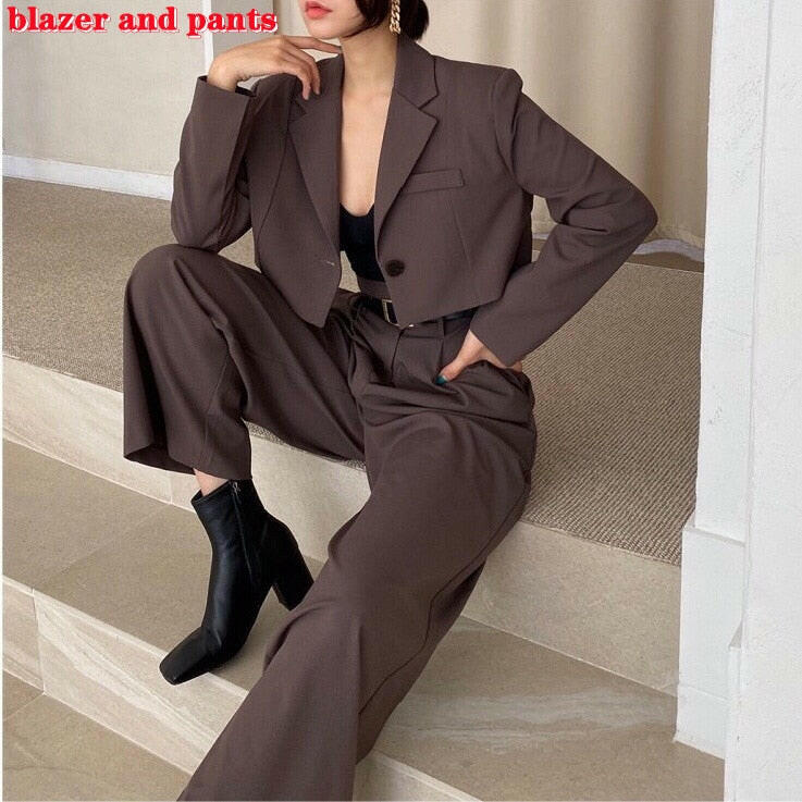 Two Piece High Waist Wide Leg Long Pant Set