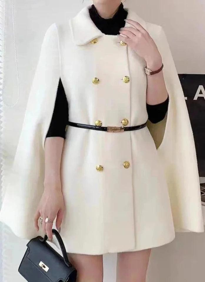 Women’s Double Breasted Wool Cape