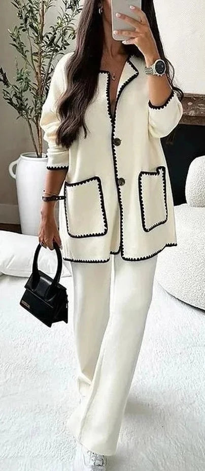 Women’s Patchwork Long Sleeve 2 Piece Set