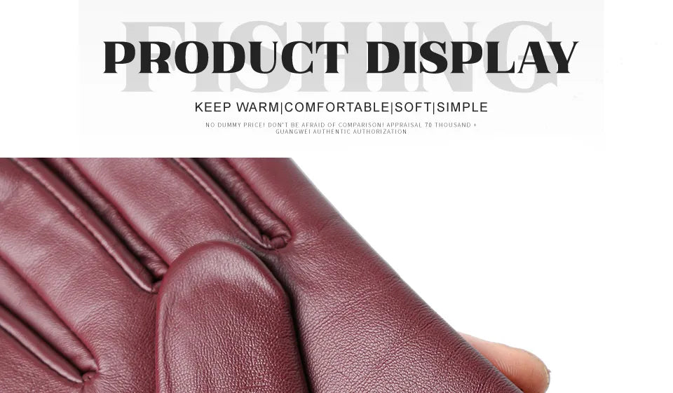 Women’s Sheepskin Winter Leather Gloves