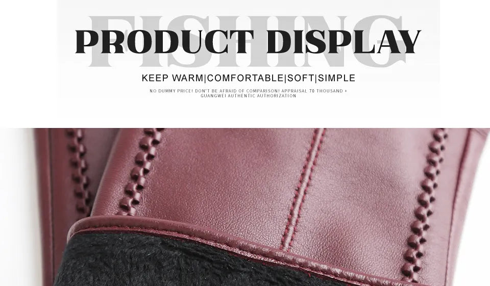 Women’s Sheepskin Winter Leather Gloves