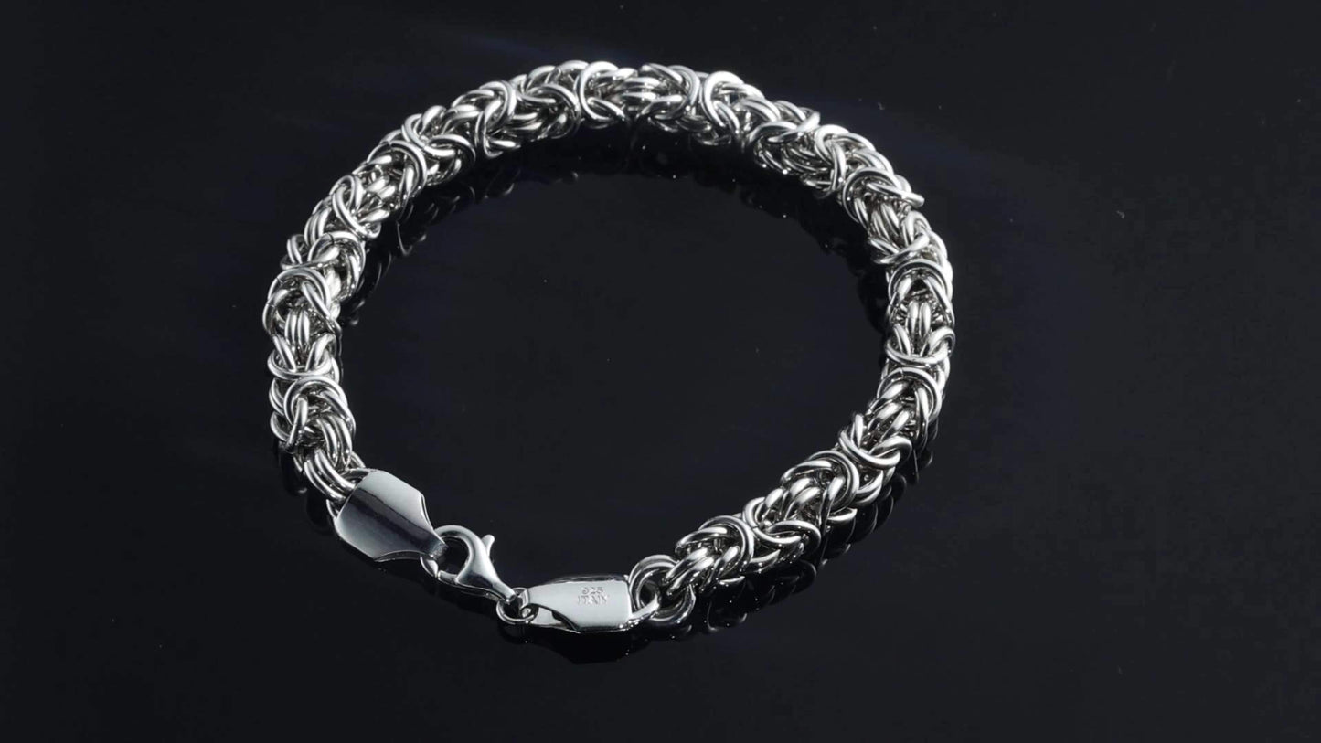 Handmade Elegant 925 Silver Ladies Straw Rope Bracelet 