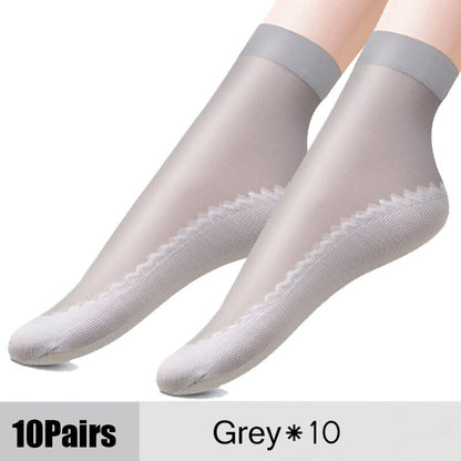 10 Pairs Women Soft Non-Slip Bottom Nylon Socks 