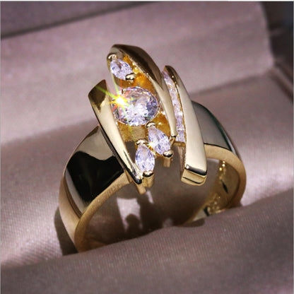 Sparkling Zircon Gold Ring - by The Nichole Collection