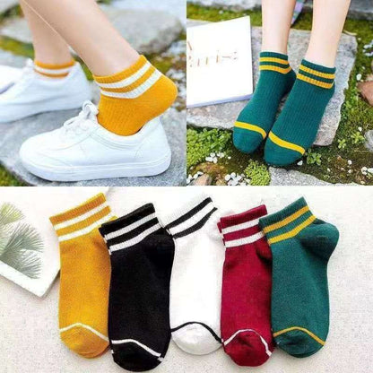 5 Pairs Polyester Cotton Breathable Short Socks 