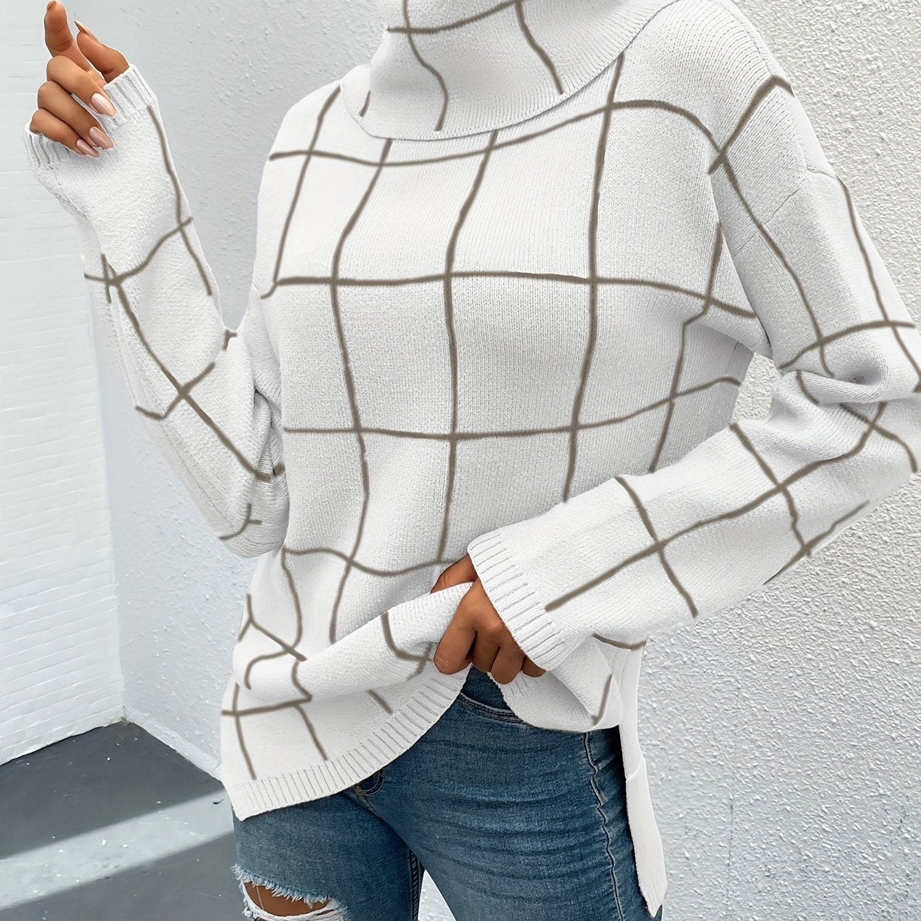 Women's Long Sleeve Loose Fit Sweater - by The Nichole Collection