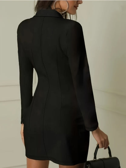 Effortless Elegance: Double-Breasted Suit Dress - by The Nichole Collection