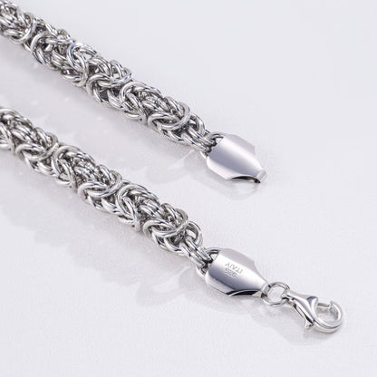 Handmade Elegant 925 Silver Ladies Straw Rope Bracelet 