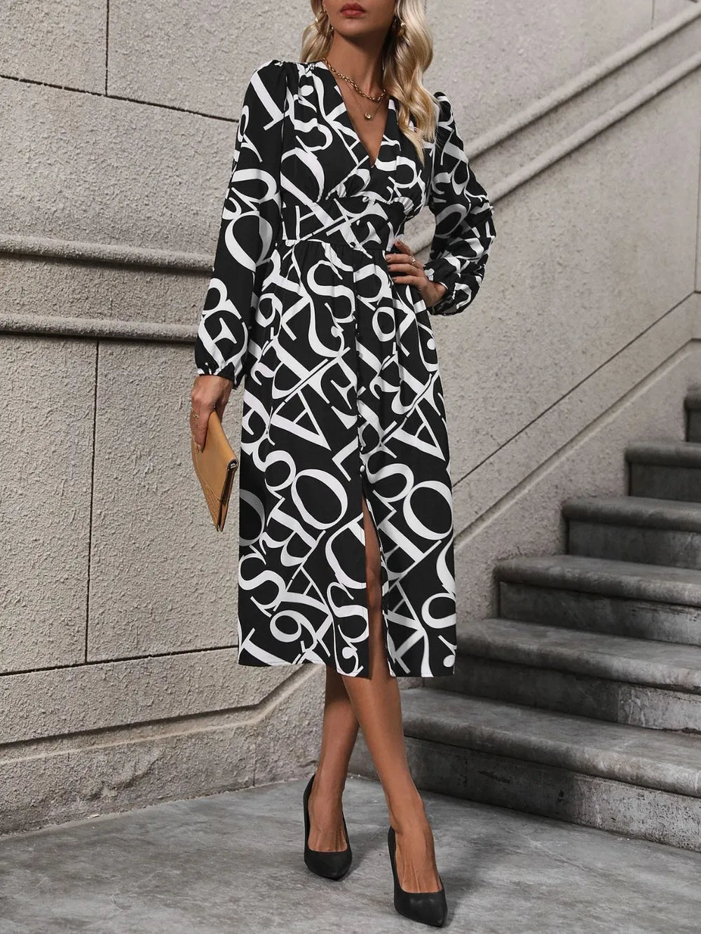 Bold Letters Midi Dress