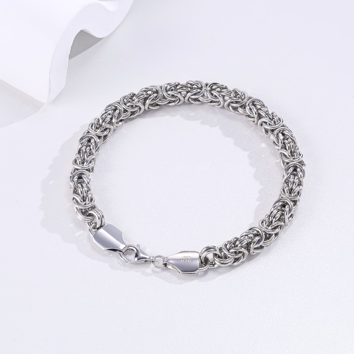 Handmade Elegant 925 Silver Ladies Straw Rope Bracelet 