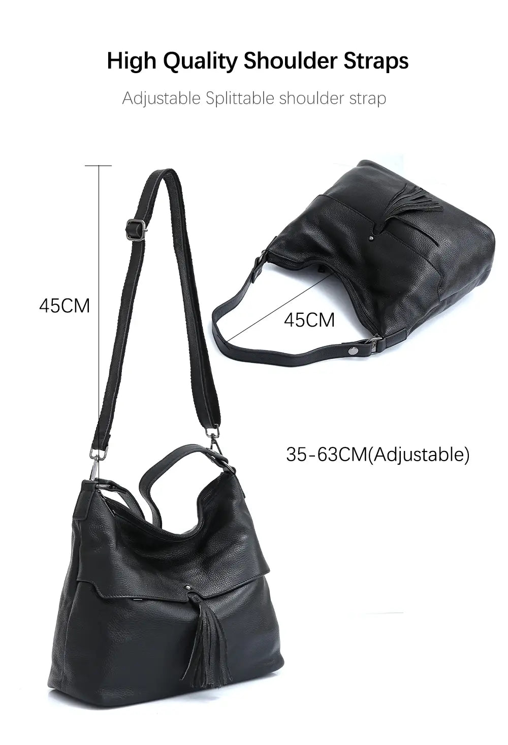 Versatile Genuine Leather Shoulder Bag in Five Stylish