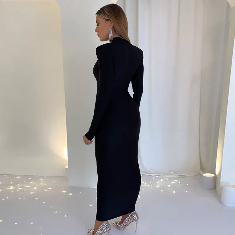 Runway Ready: Turtleneck Maxi with Shoulder Flare