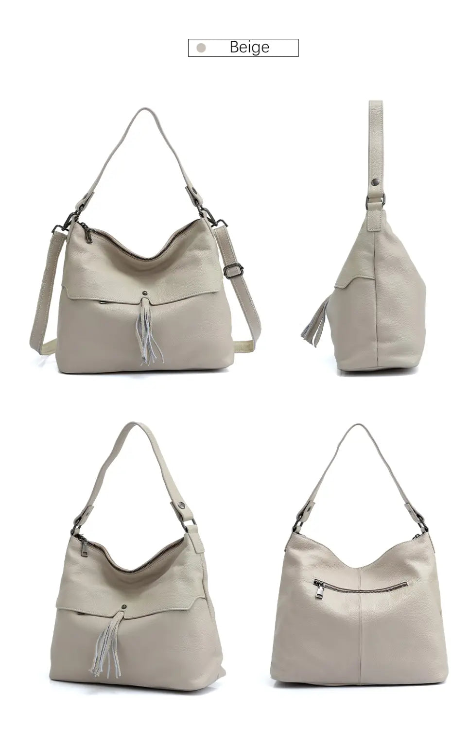 Versatile Genuine Leather Shoulder Bag in Five Stylish