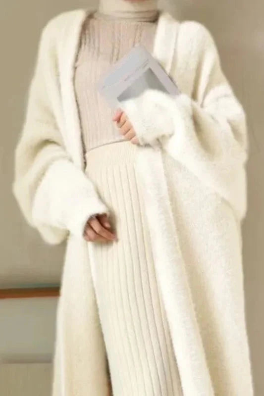 Cozy Knit Long Sleeve Cashmere Cardigan