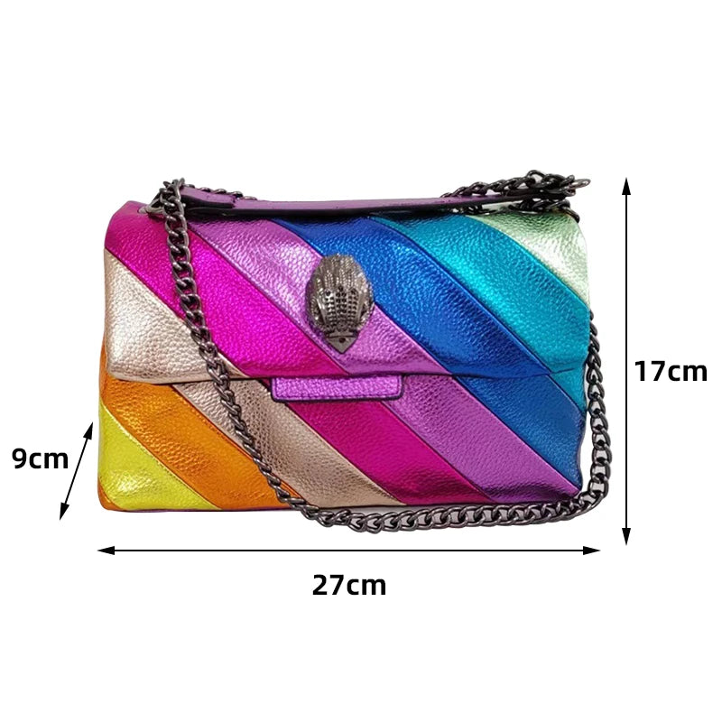 Rainbow Patchwork Front Flap Crossbody