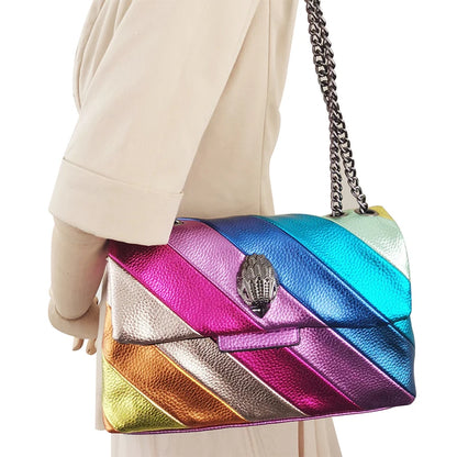 Rainbow Patchwork Front Flap Crossbody