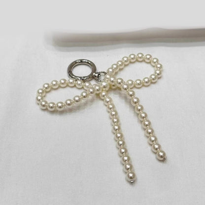 Fashion Pearl Bowknot Keychain Pendant