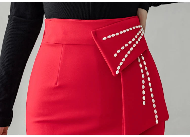 Women's Fall Patchwork High Waist Skirt