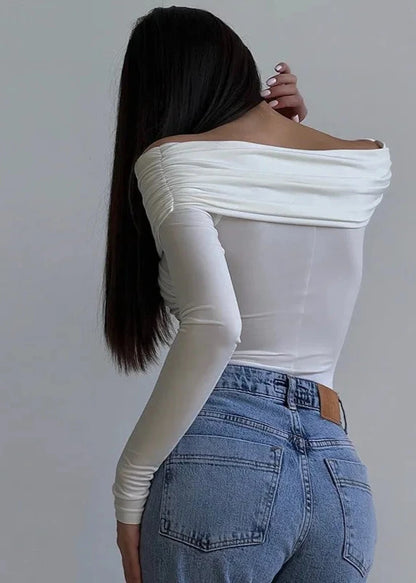 Sexy Off Shoulder Long Sleeve Bodysuit - by The Nichole Collection