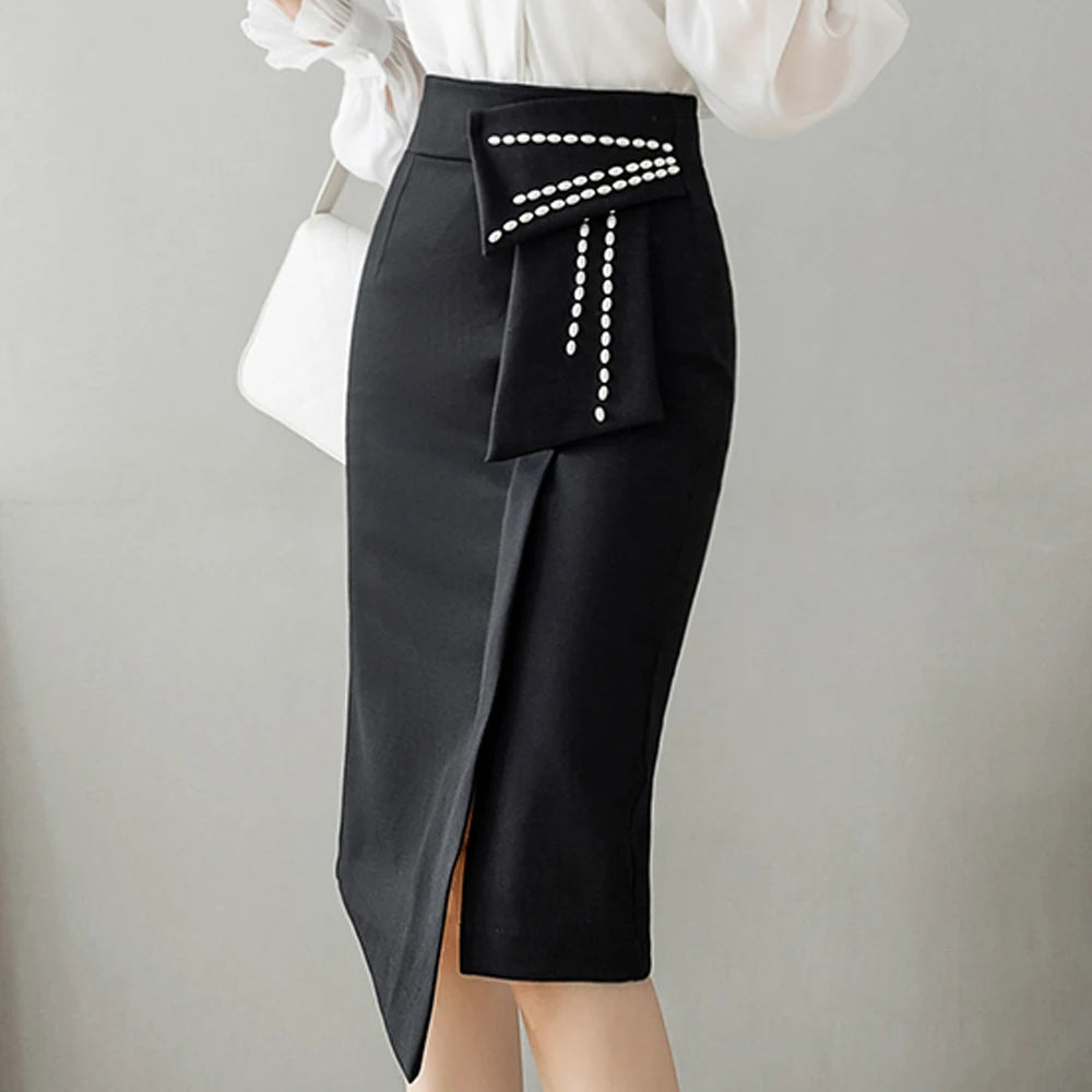 Women's Fall Patchwork High Waist Skirt - by The Nichole Collection