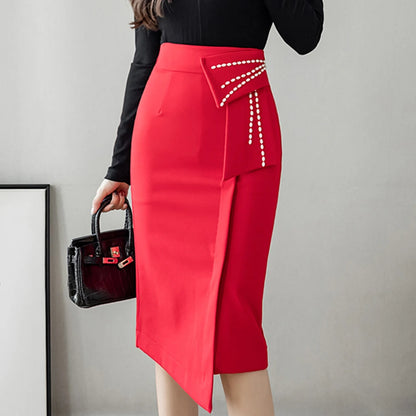 Women's Fall Patchwork High Waist Skirt