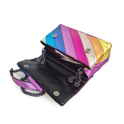 Rainbow Patchwork Front Flap Crossbody