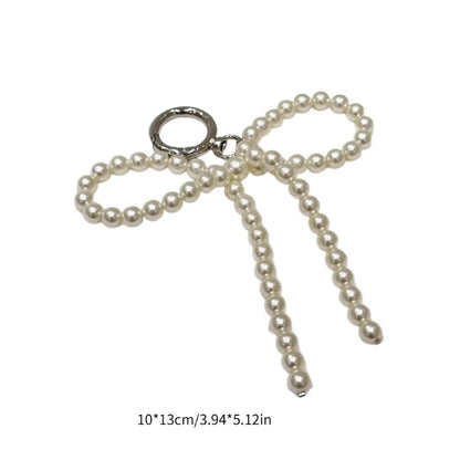 Fashion Pearl Bowknot Keychain Pendant