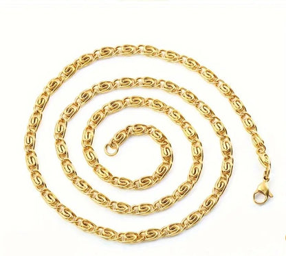 Regal Radiance 18K Gold-Plated Stainless Steel Necklace - 20”