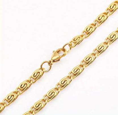 Regal Radiance 18K Gold-Plated Stainless Steel Necklace - 20”