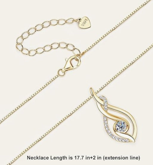 18K Gold Moissanite Necklace – 0.25ct Fine Jewelry for Women