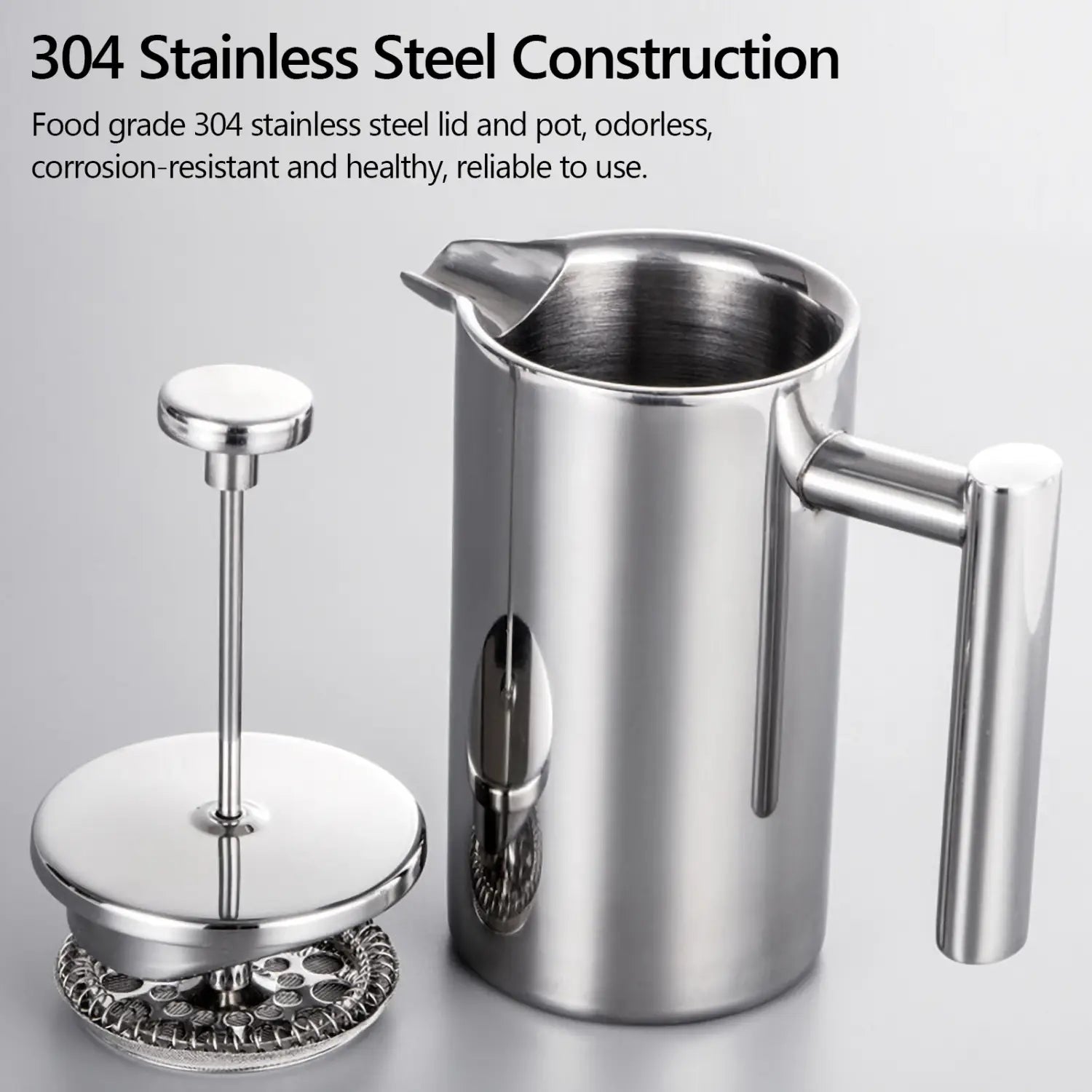 Stainless Steel French Press Coffee Maker for Delicious