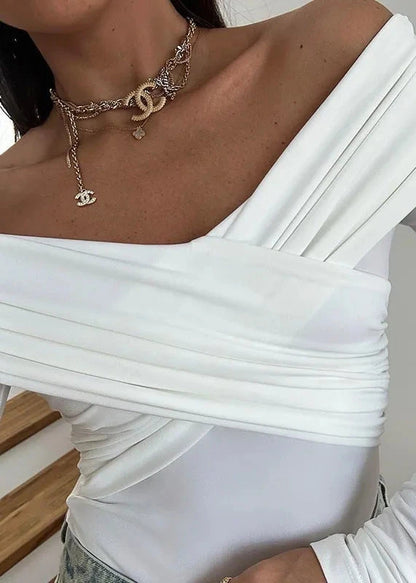 Sexy Off Shoulder Long Sleeve Bodysuit