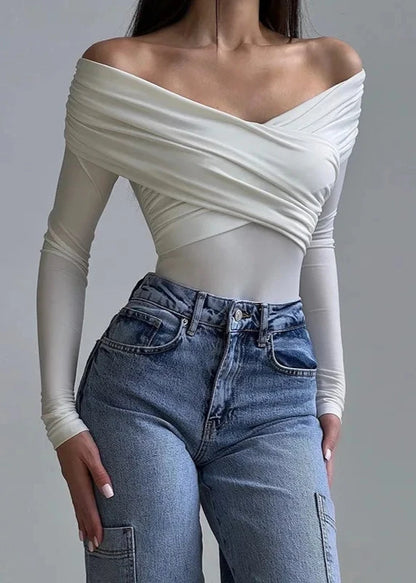 Sexy Off Shoulder Long Sleeve Bodysuit - by The Nichole Collection