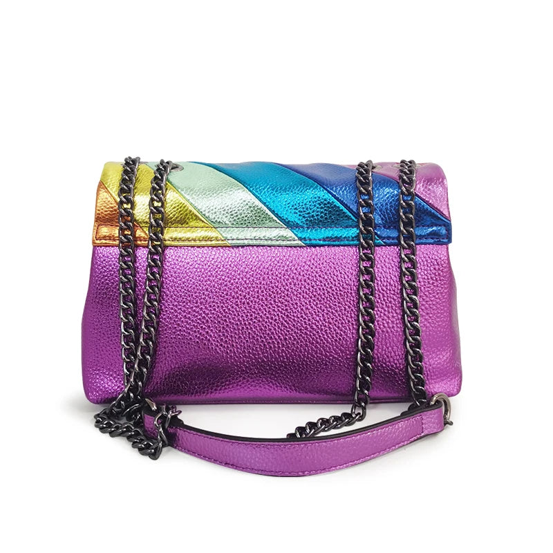 Rainbow Patchwork Front Flap Crossbody