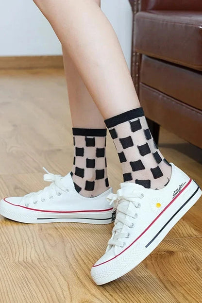 Women's Transparent Mesh Fishnet Short Socks