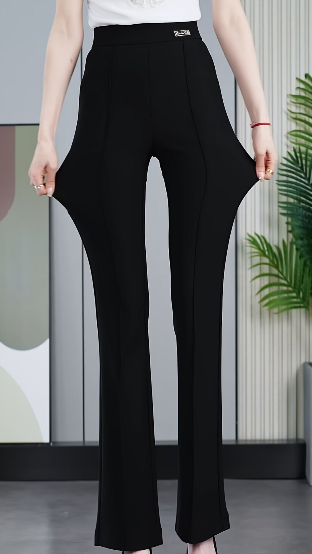 High Waist Flare Leg Pants - For Office & Work - by The Nichole Collection