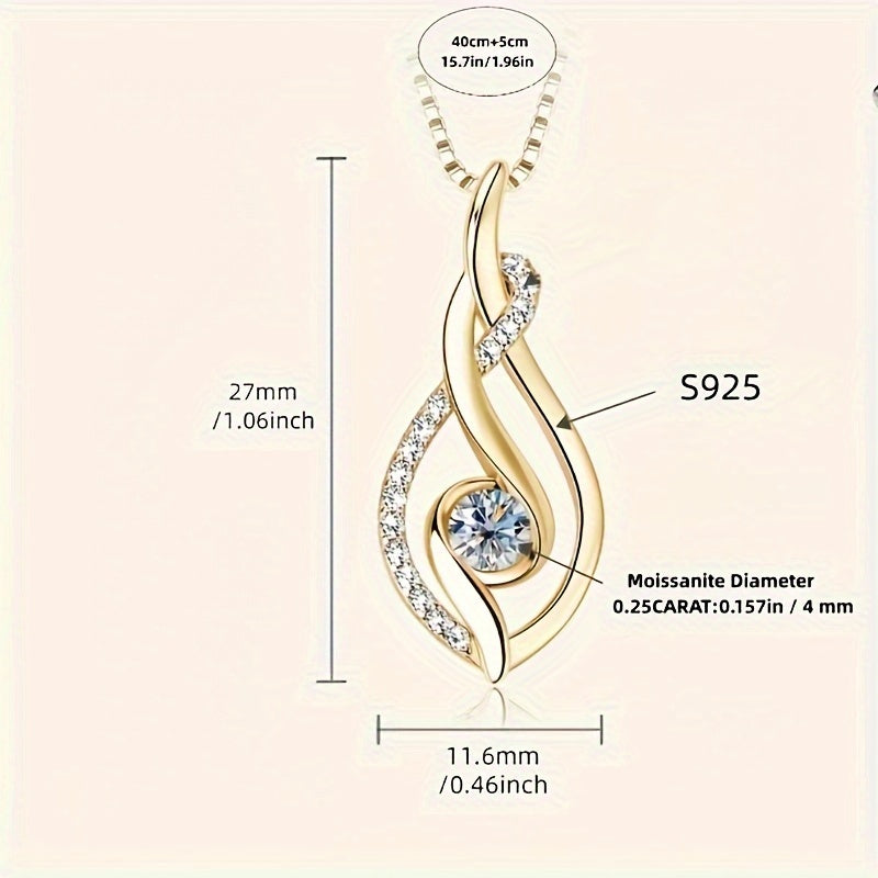 18K Gold Moissanite Necklace – 0.25ct Fine Jewelry for Women