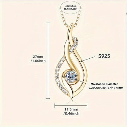 18K Gold Moissanite Necklace – 0.25ct Fine Jewelry for Women