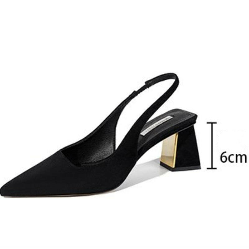 Black Sling Back High Heels Shoes | On sale | The Nichole