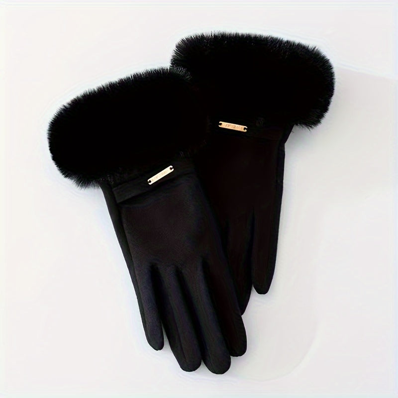 Warm and Cozy Touchscreen Winter Gloves for Women with Plush Cuff and Velvet Soft Lining - by The Nichole Collection