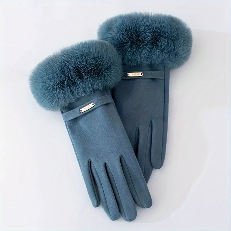 Warm and Cozy Touchscreen Winter Gloves for Women with Plush Cuff and Velvet Soft Lining - by The Nichole Collection