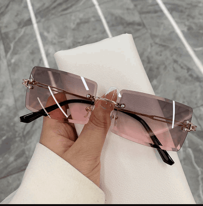 Bold Frameless Rectangle Sunglasses - sunglasses by The Nichole Collection