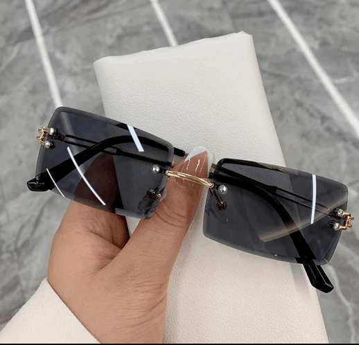 Bold Frameless Rectangle Sunglasses - sunglasses by The Nichole Collection