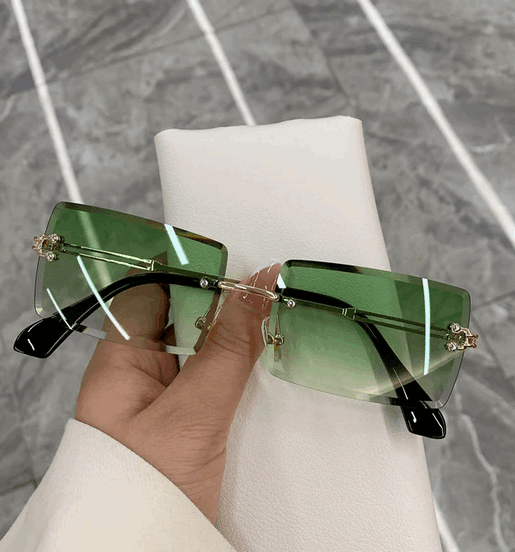 Bold Frameless Rectangle Sunglasses - sunglasses by The Nichole Collection